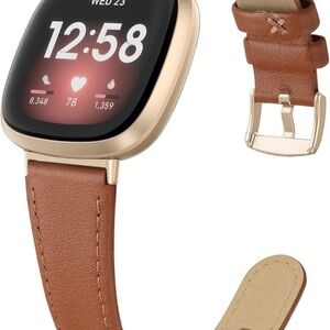 Leather Bands Compatible for Fitbit Versa 3 / Fitbit Versa 4 / Fitbit Sense
